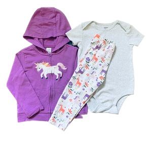 24M 3 Piece Unicorn Outfit